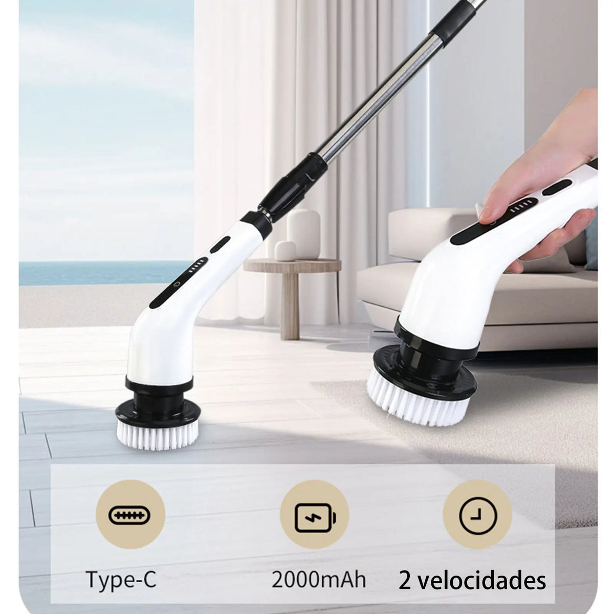 9 in 1 Electric Cleaning Brush 2000Mah Cleaning Tool for Home Living Room Bathroom Kitchen